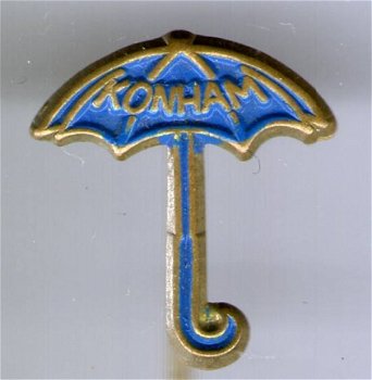 Konham paraplu blauw op koper speldje ( BOEK 1 NR 096 ) - 1
