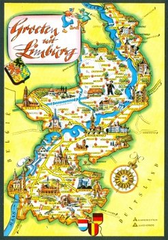 LI LIMBURG Groeten uit, provinciekaart - 1