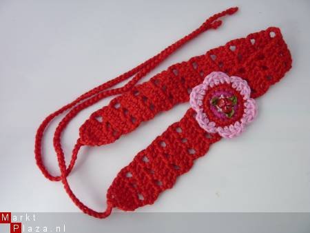 ** Gehaakte haarband (rood) - nr. 1