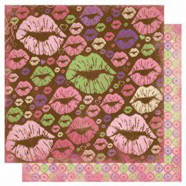 SALE NIEUW Vel dubbelzijdig scrappapier Hot Lips Smoochable van Bo Bunny - 1