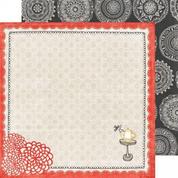 SALE NIEUW vel dubbelzijdig scrappapier Paper Cottage / Hibiscus Tea van Basic Grey - 1