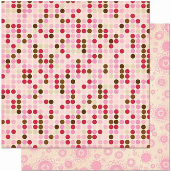 SALE! NIEUW vel dubbelzijdig scrappapier Crazy Love Dot van Bo Bunny - 1