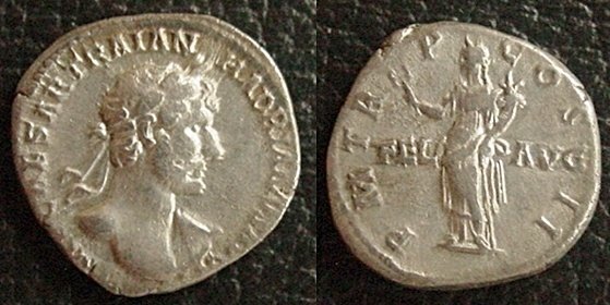 Zilveren denarius romeinse keizer Hadrianus (4) - 1