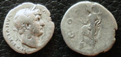 Zilveren denarius romeinse keizer Hadrianus (3) - 1