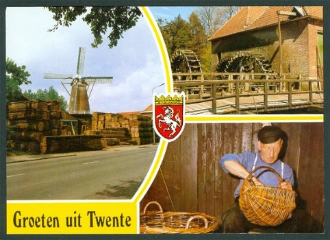 OV TWENTE Groeten uit, mandenvlechter klederdracht - 1