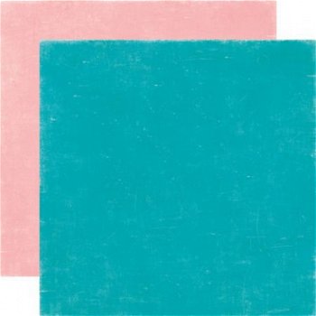 SALE NIEUW vel dubbelzijdig scrappapier Happy Days / Dark Teal / Pink van Echo Park - 1