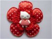 ** Polkadot broche met gehaakte bloem en Hello Kitty (rood) - 0 - Thumbnail