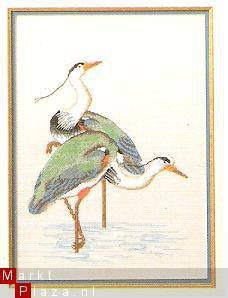 Kraanvogels I Kruissteekpatroon in kleur - 1