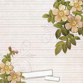 SALE NIEUW vel glitter scrappapier Vintage Collage 14 Flowers Journal van DCWV - 1