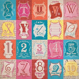 SALE NIEUW vel gloss scrappapier Type Of Art 4 Alpha & Numbers Blocks van DCWV - 1