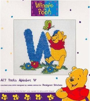 Disney Winnie the Pooh Letter W Kruissteekpatroon - 1