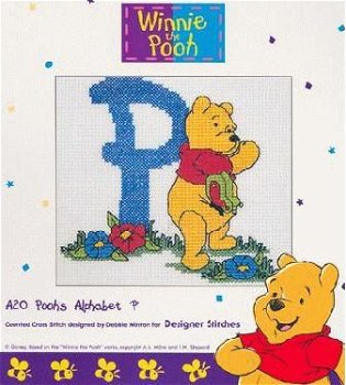 Disney Winnie the Pooh Letter P Kruissteekpatroon - 1