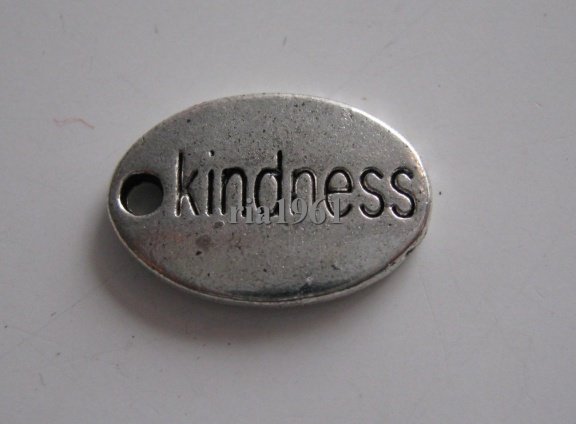bedeltje/charm op=op : kindness - 15x10 mm - nr. 1