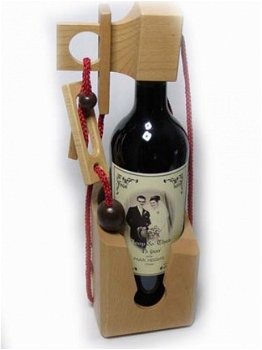 Wijnfles Merlot of Chardonnay in wijnfles puzzel met Logo en felicitatie of tekst - 2