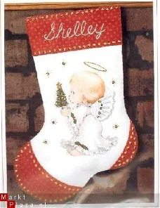 Holly Angel stocking Kerstsok