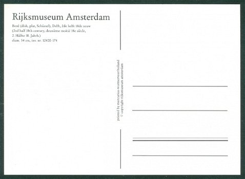 NH AMSTERDAM Rijksmuseum, Delfts bord uit 18de eeuw - 2