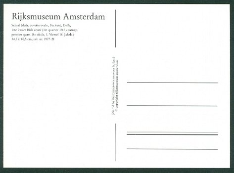 NH AMSTERDAM Rijksmuseum, Schaal Delft 18de eeuw - 2