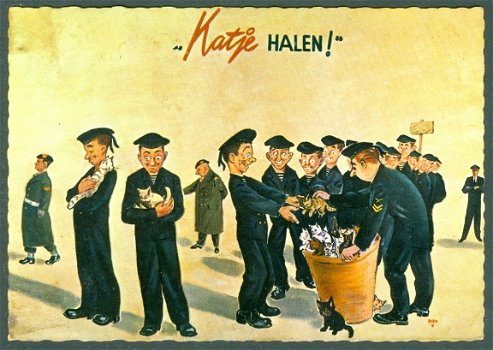 NH HILVERSUM Muurschildering kantine Marine Opleidingskamp (Hilversum 1967) - 1