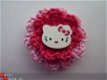 ** Gehaakte bloemenbroche Hello Kitty (roze) - 0 - Thumbnail