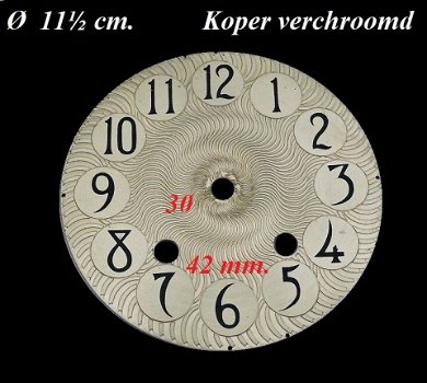 === Wijzerplaat = koper verchroomd = oud === 28559 - 2