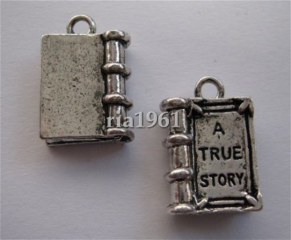 bedeltje/charm sprookjes : story book (zwaar) - 18x12 mm - 1