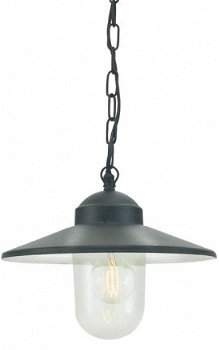 OPRUIMING: Landelijke stallamp hanglamp ketting zwart stallampen. OP is OP. - 3