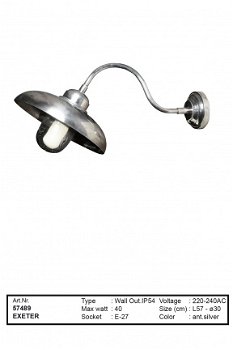 Exeter muurlamp wandlamp antiek zilver - 1