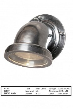 Auckland wandlamp muurlamp antiek zilver - 1