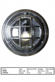 Fargo muurlamp wandlamp antiek zilver plafondlamp - 1