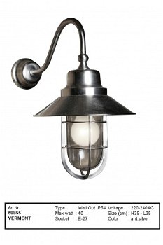 Vermont muurlamp wandlamp antiek zilver - 1