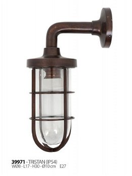 Tristan muurlamp wandlamp antiek donker koper - 4