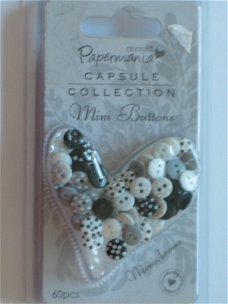 Papermania mini buttons black&white