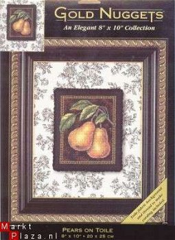 Gold Nuggets Pears on Toile Dimensions 35075 - 1
