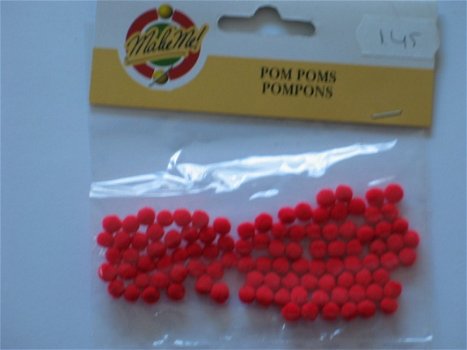 Make Me embellishments pompoms red - 1