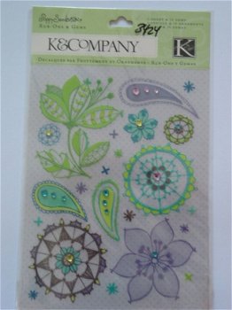 K&Company poppyseed rub-ons & gems - 1