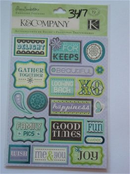 K&Company poppyseed emoxxed stickers words - 1