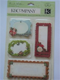 K&Company BW evergreen journal tags