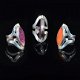 Verstelbare zilveren ringen met halfedelstenen - 5 - Thumbnail