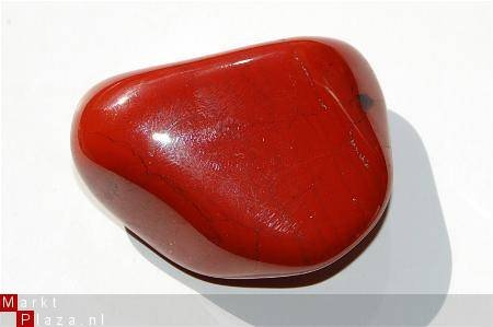 #48 Rode Jaspis Red Jasper Knuffel trommelsteen - 1