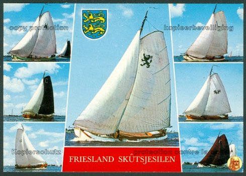 FRIESLAND Skûtsjesilen, met de Sneek Grouw Woudsend Lemmer ZW-hoek en Eernewoude (Leeuwarden 1974) - 1