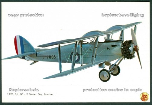 GROOT BRITTANNIE De Havilland DH 56 1925 (achterzijde v1) - 1