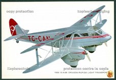 GROOT BRITTANNIE De Havilland DH 89 Dragon Rapide 1934, in kleurenschema Turkije