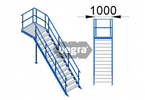 Trappen en ladders: Stalen trap, Steektrap, Bordestrap - 1