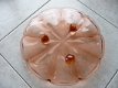 Oude oud roze taart / vlaai schaal op 3 pootjes. - 1 - Thumbnail