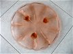 Oude oud roze taart / vlaai schaal op 3 pootjes. - 2 - Thumbnail