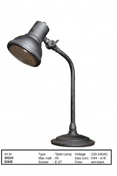 Dixie tafellamp antiek zwart - 1