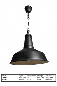 Regis hanglamp antiek zwart - 1