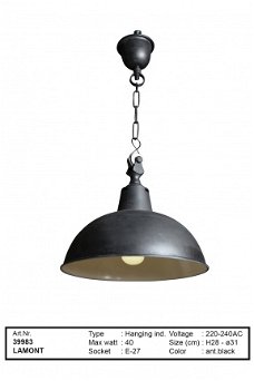 Lamont hanglamp antiek zwart