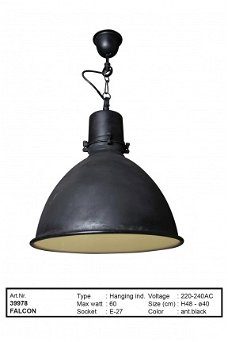 Falcon hanglamp antiek zwart