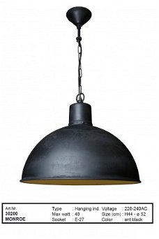 Monroe hanglamp antiek zwart